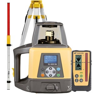Topcon RL-200 2S DIGITAL - niwelator laserowy w zestawie z akcesoriami (łata laserowa LS-24, statyw SJJ1)